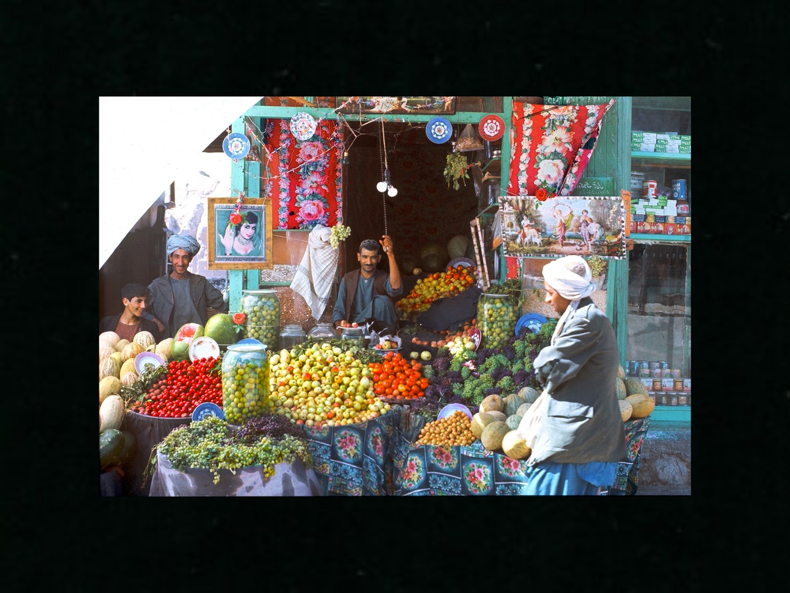 A market stall in an Afghan bazaar