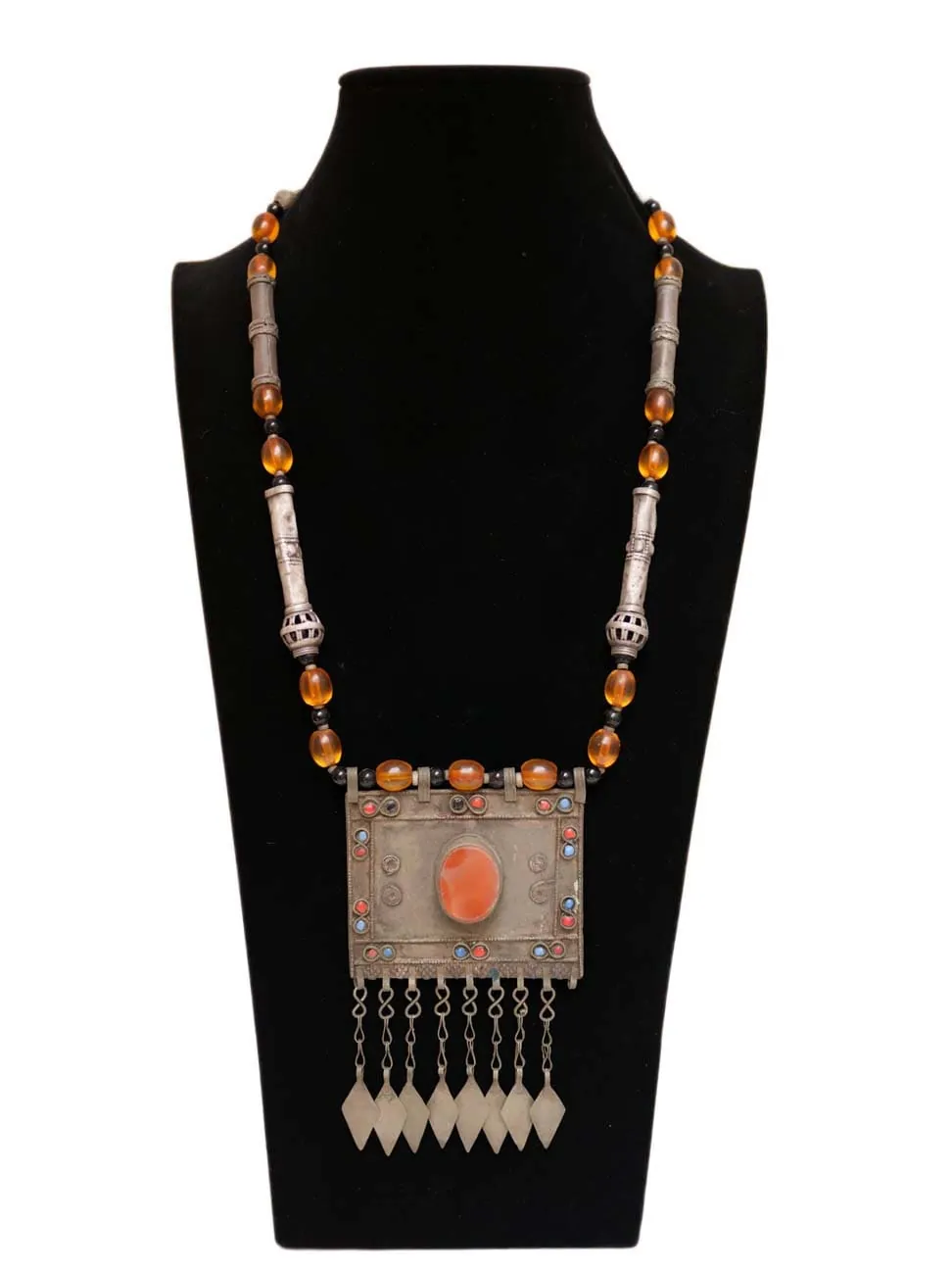 Adjustable Turkmen Telesma & Agate Necklace