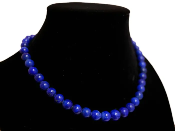 Pure Lapis Lazuli Bead Necklace (Medium)