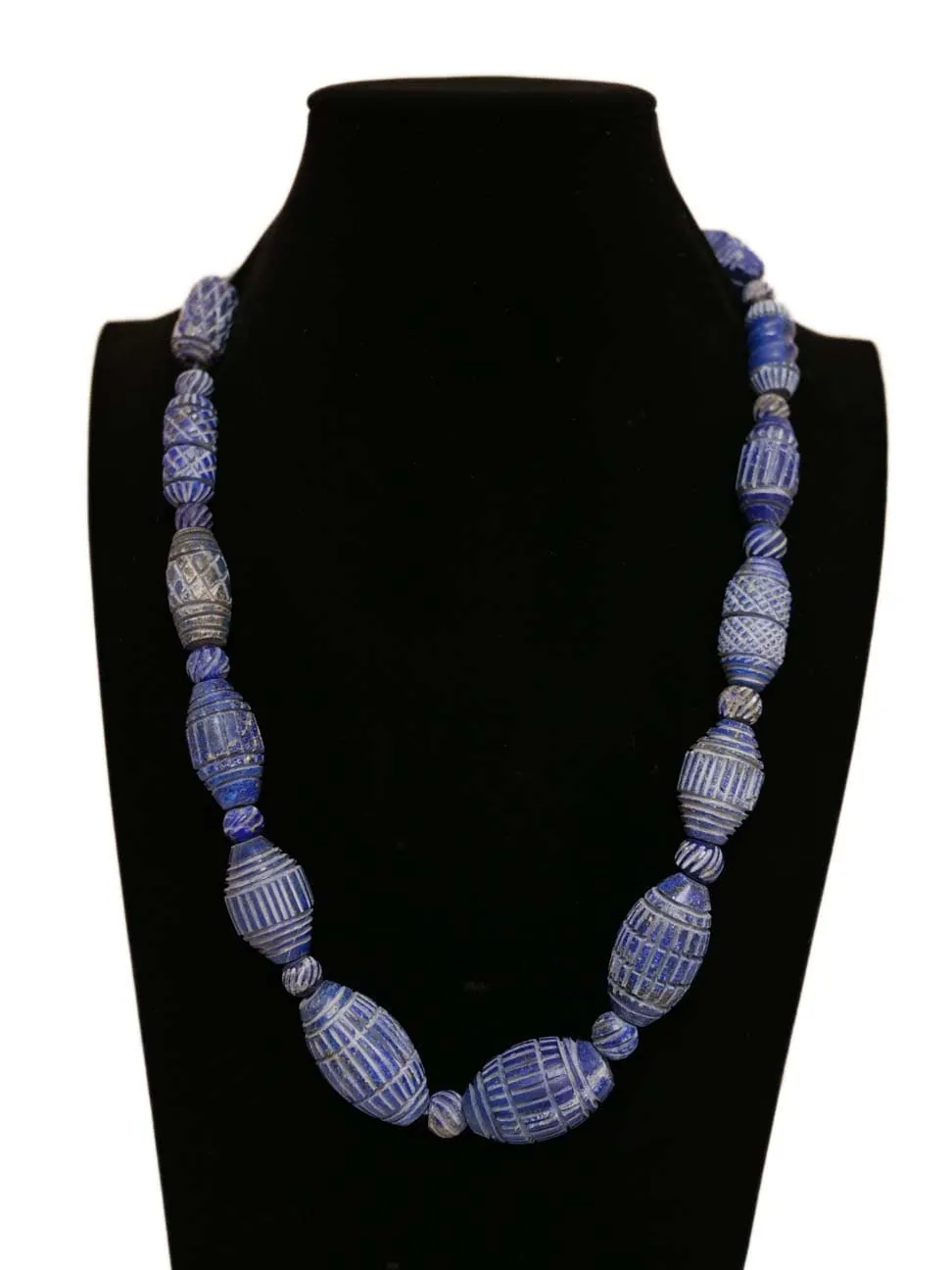 Hand Carved Lapis Lazuli Egg Necklace