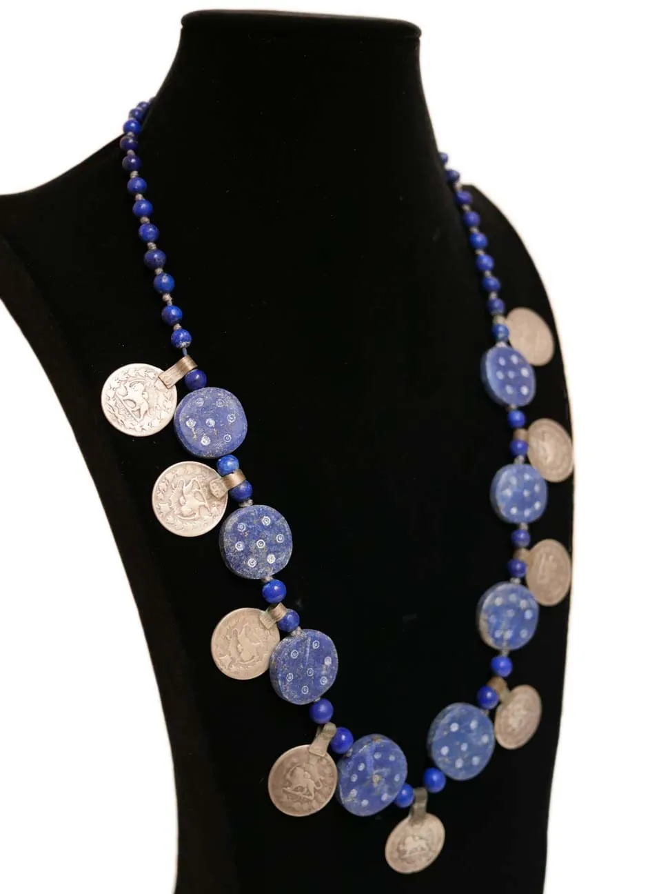 Ancient Qajar Coin & Lapis Lazuli Necklace