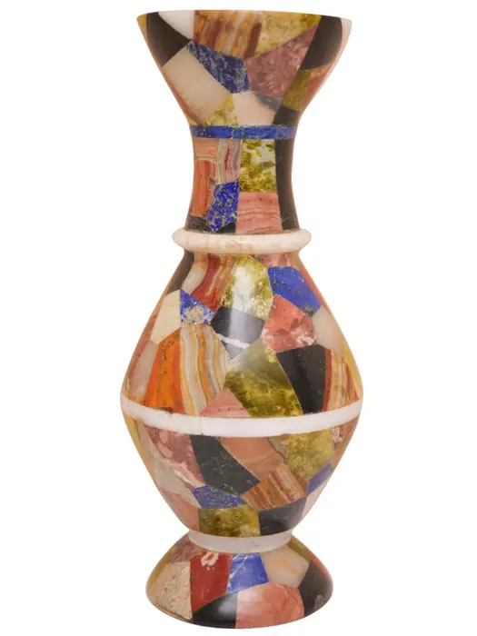 Semiprecious Stone Mosaic Flower Vase