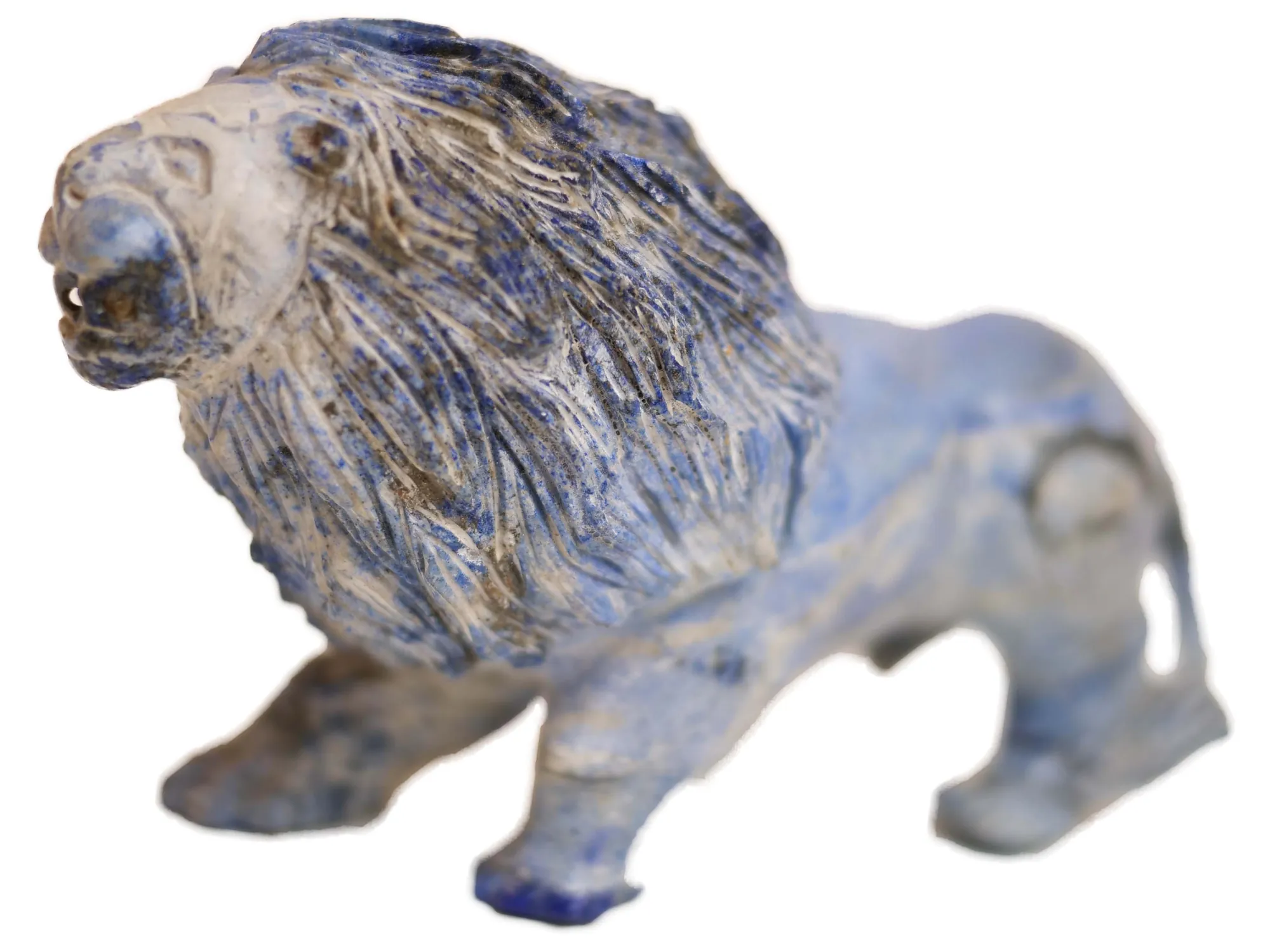 Hand Carved Lapis Lazuli Lion Statue