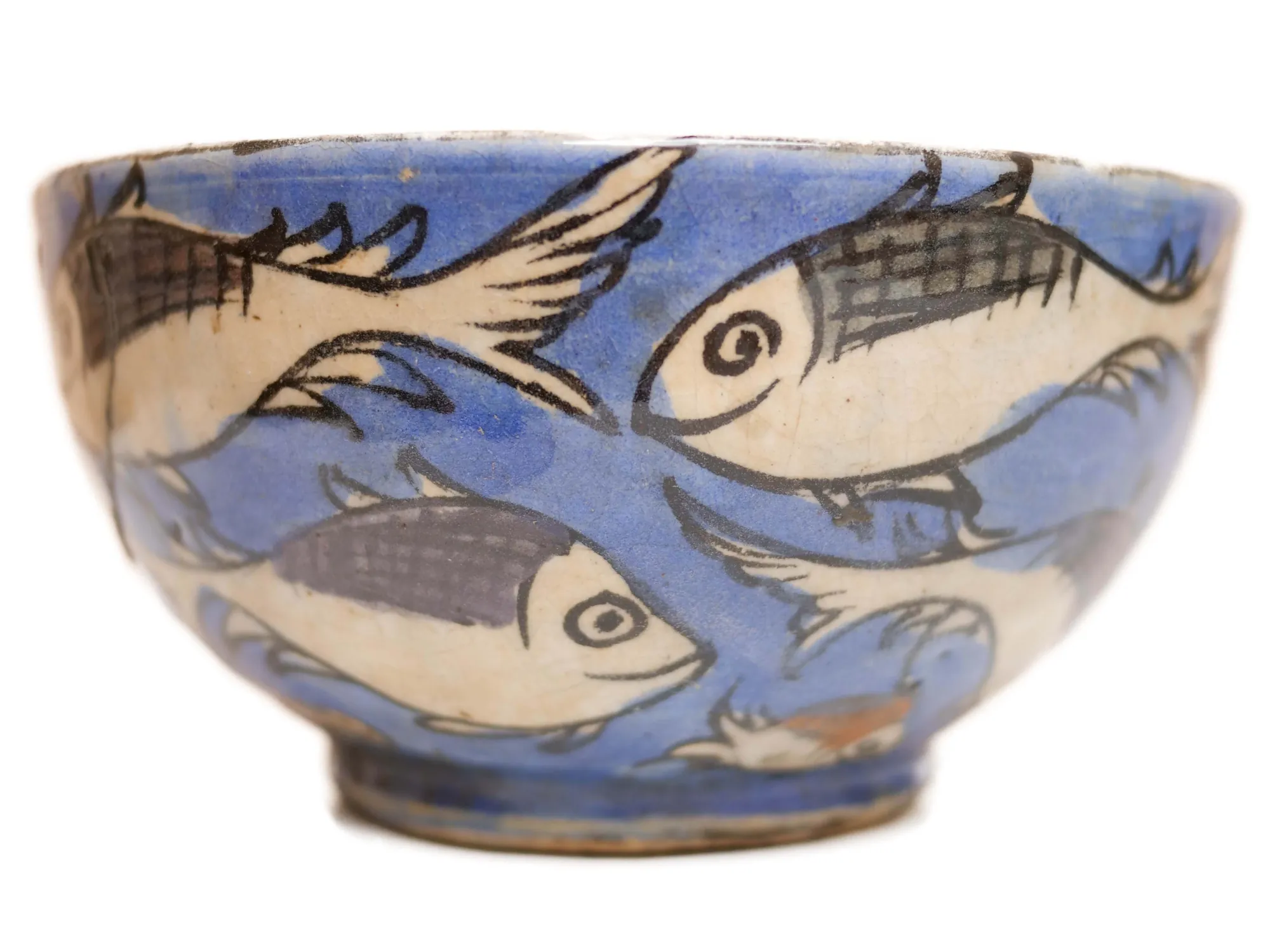 Sofreh Haft-Sin Ceramic Flower & Fish Bowl (7.5″)