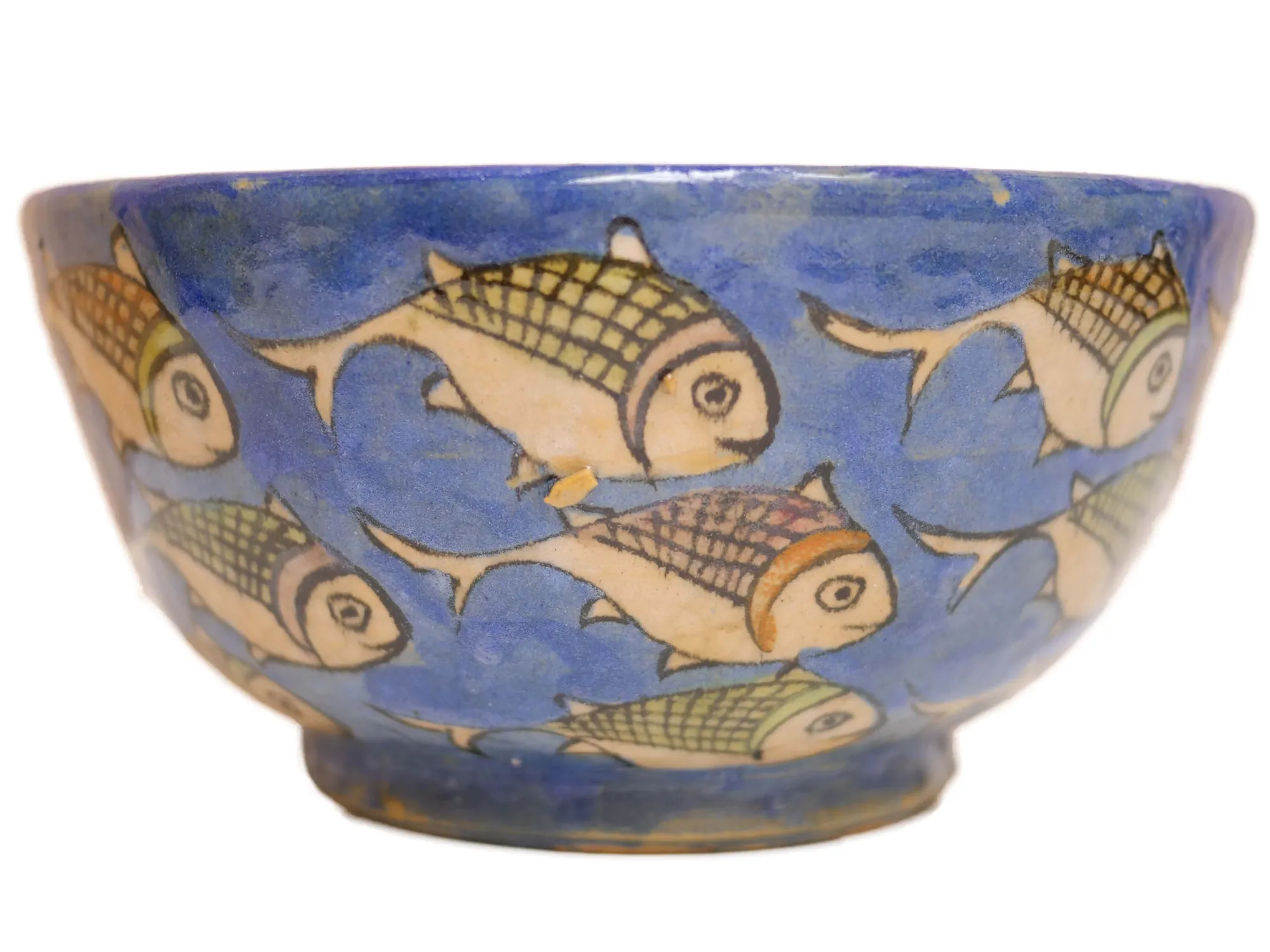 Sofreh Haft-Sin Ceramic Flower & Fish Bowl (9″)