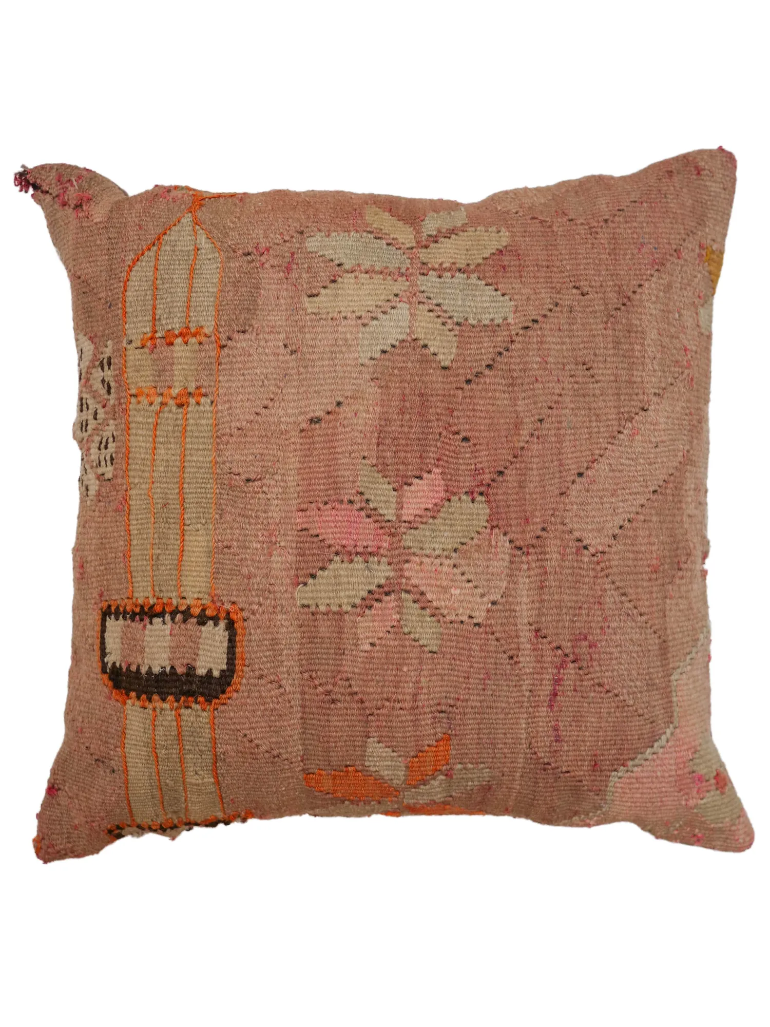 14″ Turkish Kilim Pillow (Flower Design)