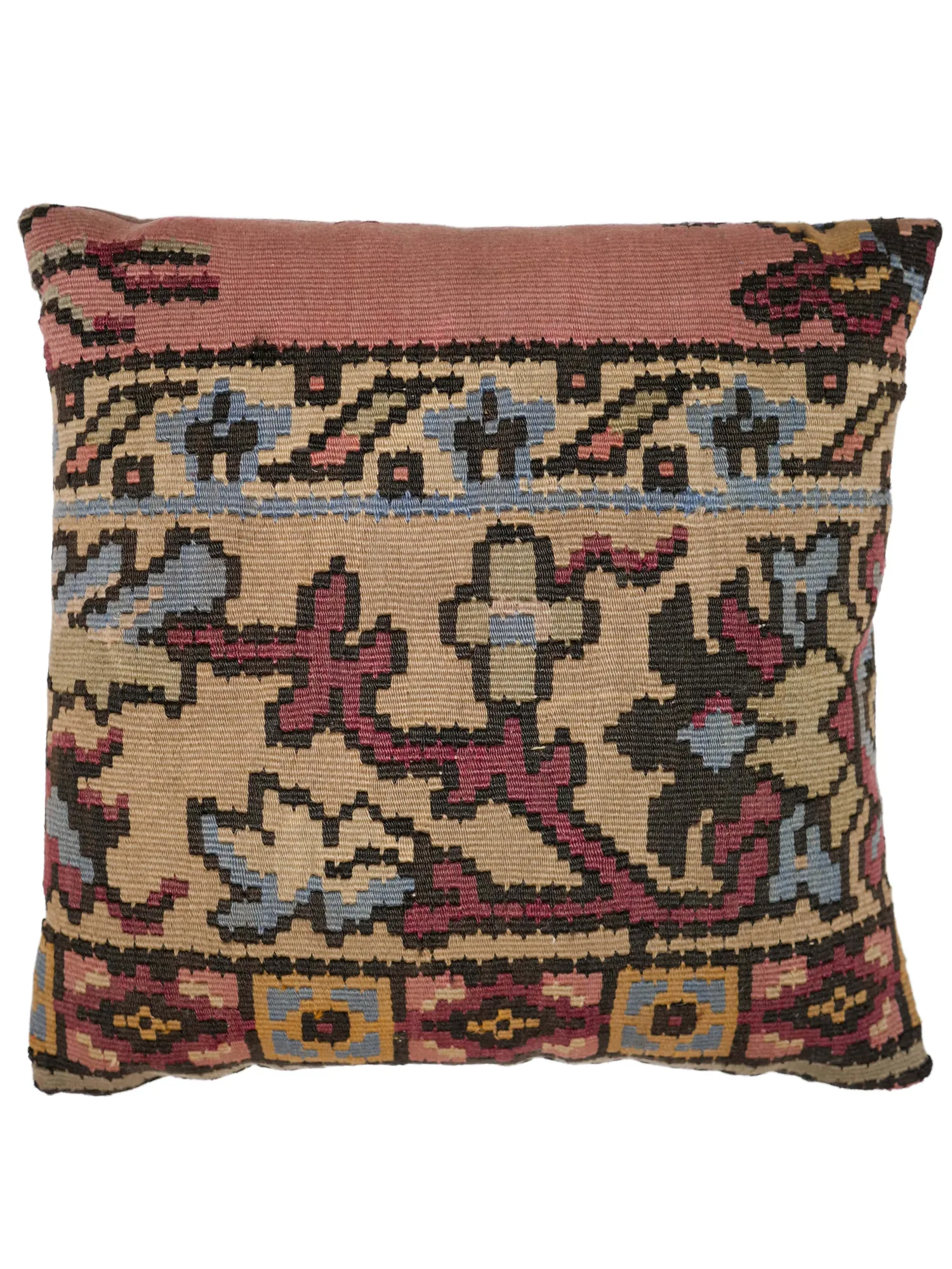 18″ Turkish Kilim Pillow (Flower Design)
