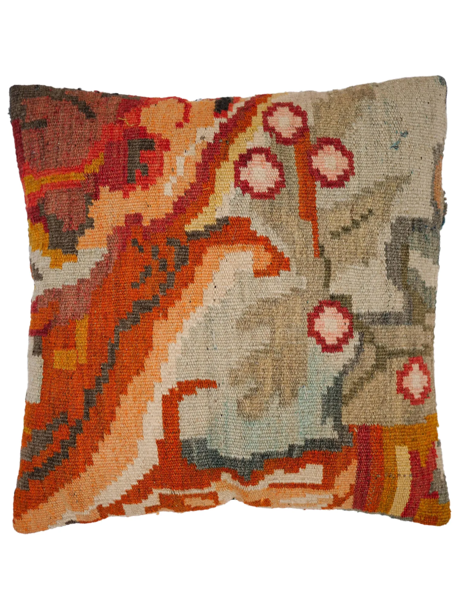 15″ Bessarabian Kilim Pillow (Flower Design)