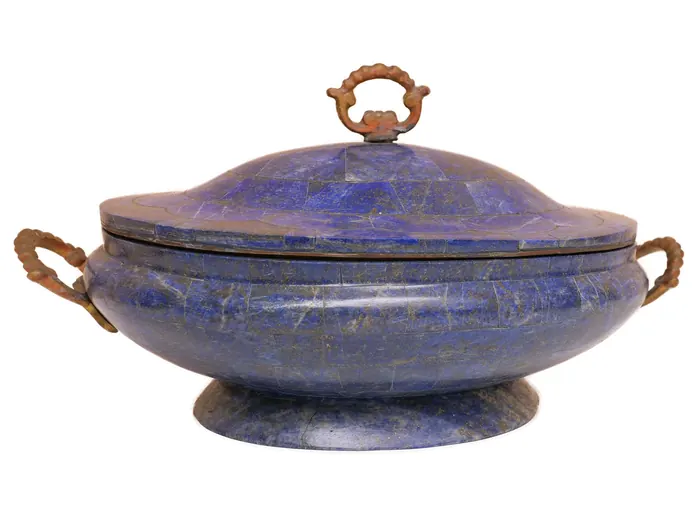 Lapis Lazuli Mosaic Fruit/Snack Serving Bowl Dish